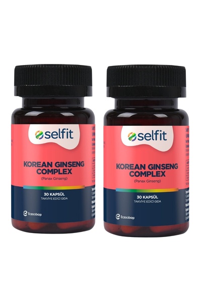 Selfit Korean Ginseng Complex 30 Bitkisel Kapsül x 2 | Panax Ginseng, L-Arjinin ve Ginkgo Ekstraktı