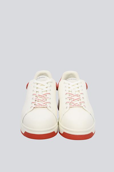 Emporio Armani Men's 100% Leather Brand Logo Red Sneaker X4X264 Xn001-U552