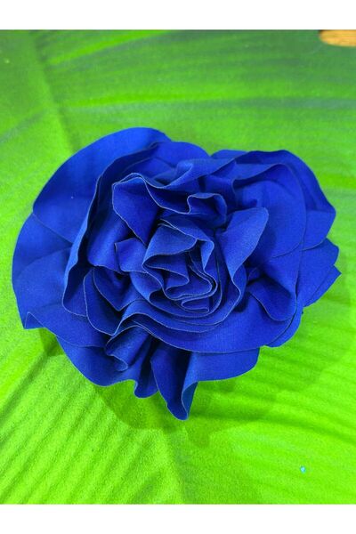 Gönülden Tasarım 10X10 Cm Kabartma Çiçek Broş Yaka İğnesi MAVİ