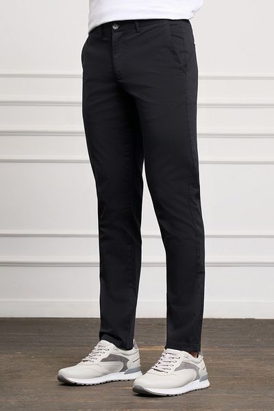 Morven Black Slim Fit Slim Fit Chino Side Pocket Men's Trousers