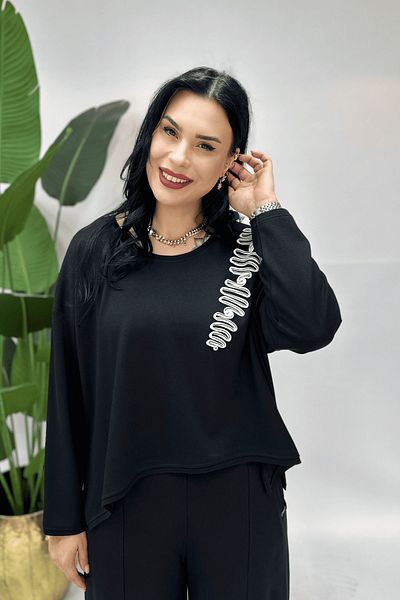GÖKSEL Embroidered Plus Size Bluz