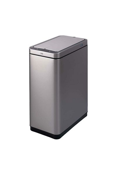 EKO Battery Powered Rechargeable Rectangular Stainless Steel Touch Bin 30 Liter