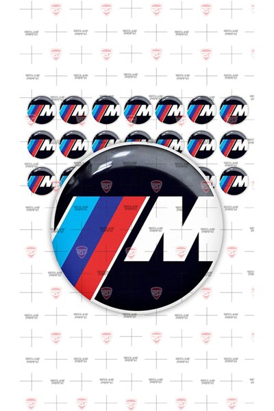 Redline Grafik BMW M Logo 4 Adet 3D Damla Sticker
