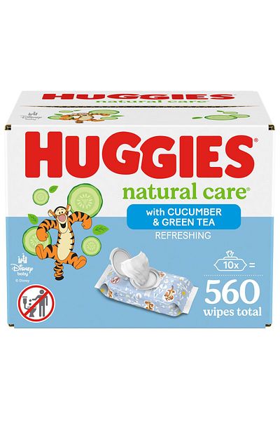 Huggies Natural Care Baby Wipes, Hypoallergenic, Scented, 10 Packs (560 Wipes), Packaging May Vary