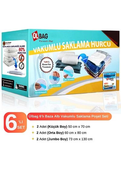 ÜLBAG Комплект от 6 вакуумни торбички Marufmarket за основа - Вакуумна торбичка за съхранение - Вакуумна торбичка