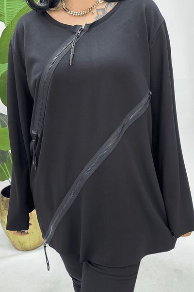 GÖKSEL Plus Size Tunic with Zipper