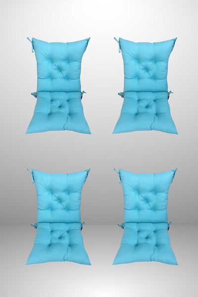 MoMMe Backrest Chair Cushion 4-Piece Combination (40X85 cm) Turquoise Color
