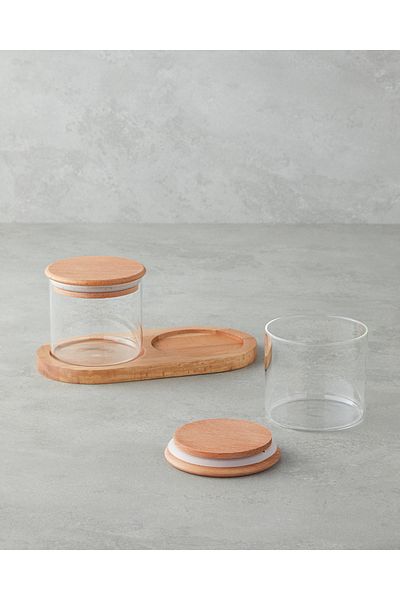 English Home 305 ml Borosilicate Pablo Transparent 2-Piece Spice Bowl
