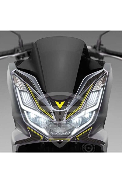 Redline Grafik Pcx 125 2021 Karbon Desen Neon Sarı Far Üstü Pad Sticker