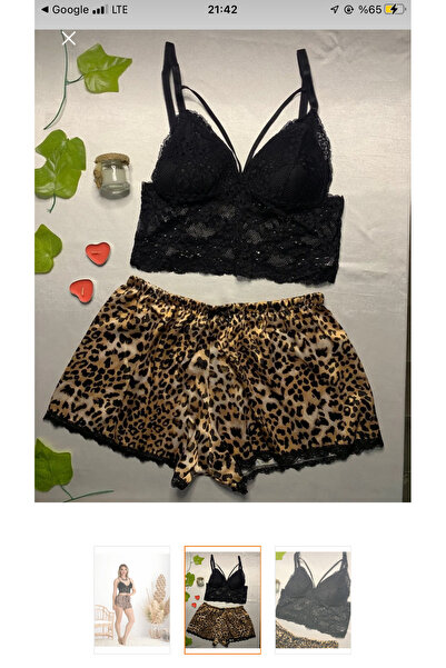 Store Saten Şortlu Büstiyer Takım