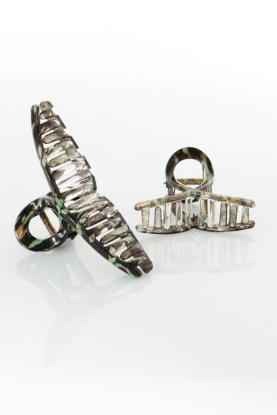 Miorre Set of 2 Patterned Shiny Non-Slip Hair Clips