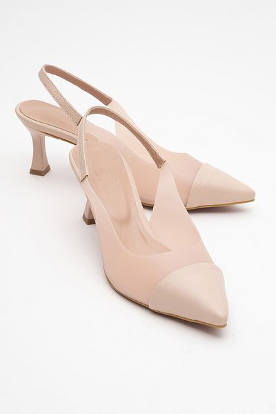 LuviShoes Moore Skin Transparent Open Back Pointed Toe Women's Heeled Shoes