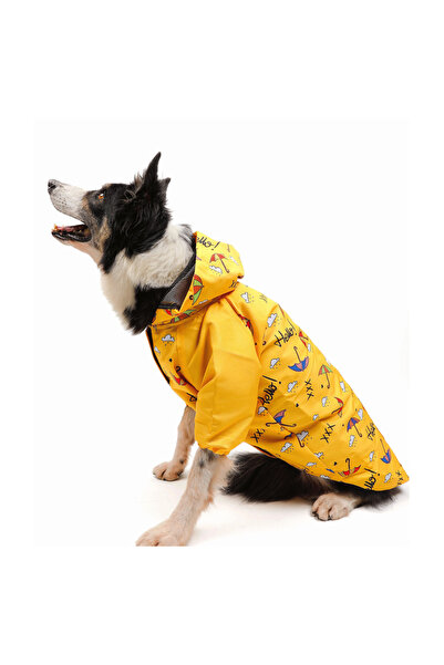 JesPawty Sarı Desenli Köpek Yağmurluğu