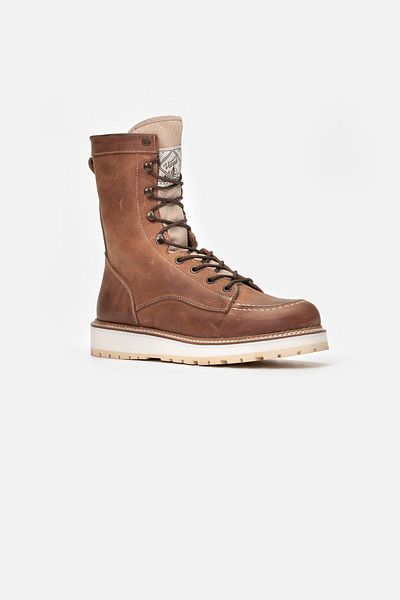 Vaneda 1185 LIFESTYLE LONG CRAZY MEN'S BOOTS RED Tan