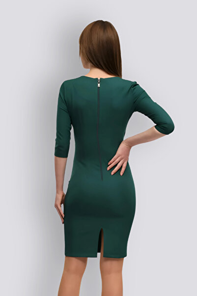 HOX'S Αννα |   Φόρεμα με μολύβι Laptop με διπλό στήθος γιακάς με μανίκια τριών τετάρτων - Πράσινο