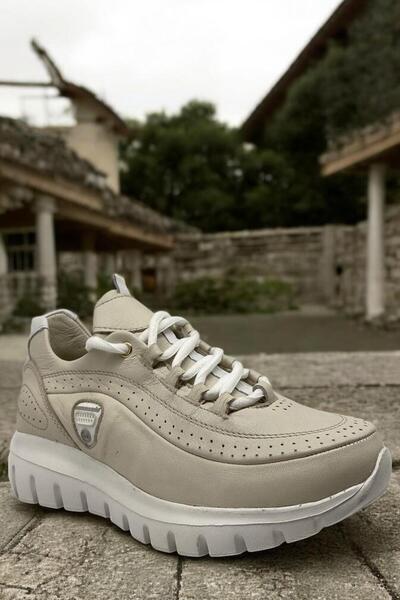 Mammamia D25YA-3485 Krem Kadın Sneaker Hakiki Deri Tam Ortoepedik Casual Günl...