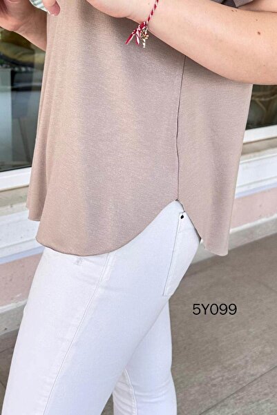 İnce Topuk V-Neck Bamboo Basic Tshirt 5Y099