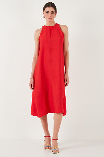 Lela Regular Fit Halter Yaka Midi Boy Elbise ELBİSE 67810049