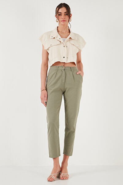 Lela Cotton Slim Fit Regular Waist Straight Leg Pants Pants 668Y5121