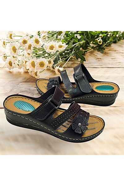 KAFKASLAR AYAKKABI КАФКАСИ ОРТОПЕДИЧЕСКИЕ ТАПОЧКИ С ЦВЕТОЧНЫМ УЗОРОМ