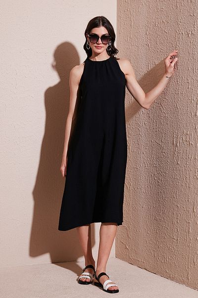 Lela Regular Fit Halter Neck Midi Length Dress Dress 67810049