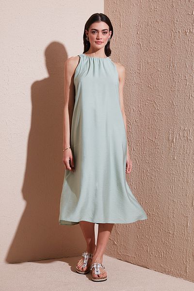Lela Regular Fit Halter Neck Midi Length Dress Dress 67810049