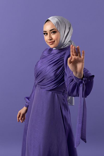 Stilife Rochie de seara cu piept liliac