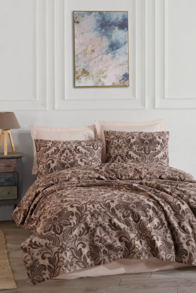 Enlora Home Desenli Pike Seti Tek Kişilik Muster Kahve (Pike+Yastık Kılıfı)