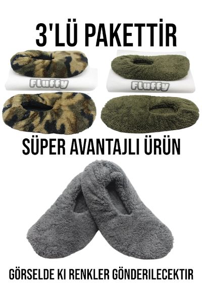 fluffy Men's Booties - Welsoft Fabric - Slippers - Home Shoes - Non-Slip - Soundproof - Sponge Sole