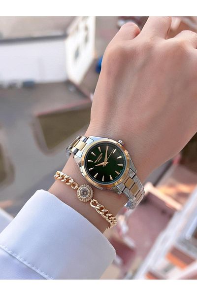 Lee Cooper Steel Cord 2 Years Warranty 3 Atm Water Resistant Women Wrist Watch+Bracelet F.08006.270