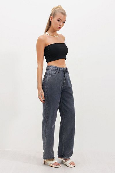 HAKKE Vintage Washed Straight Leg Jean Trousers