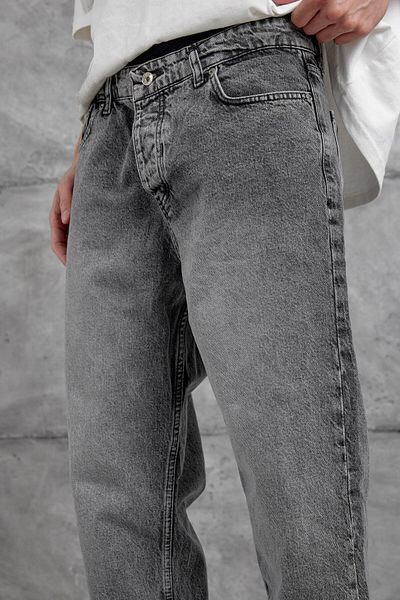 NOMARC Γκρι Kp-406-1 Τρίψιμο BF Jean