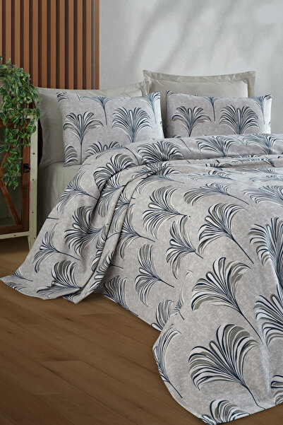 Enlora Home Desenli Pike Seti Tek Kişilik Santo Mavi (Pike+Yastık Kılıfı)