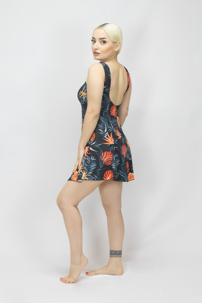 My-o Women's Dress - Patterned Swimsuit with Shorts 38-52 Sizes