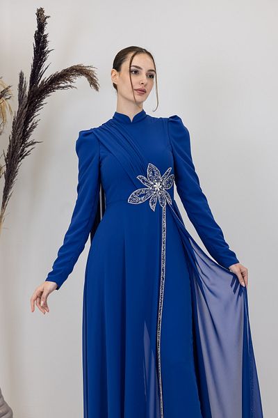 PİENNAR Salopetă florală cu pelerină pe umăr