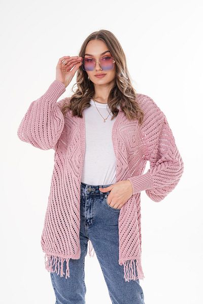ŞİMAL Women's Tassel Detailed Open Front Shrug Cardigan 250392 -