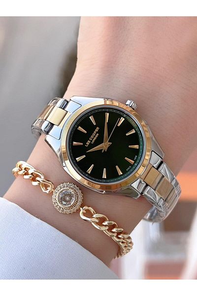 Lee Cooper Steel Cord 2 Years Warranty 3 Atm Water Resistant Women Wrist Watch+Bracelet F.08006.270