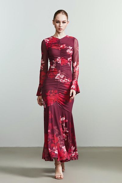 femi9 Printed rushed dress