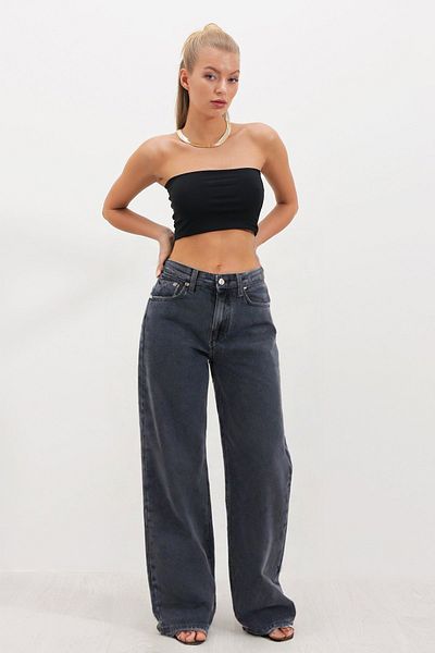 HAKKE Vintage Washed Straight Leg Jean Trousers