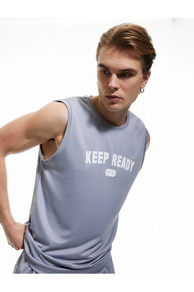 Koton Printed Regular Fit Crew Neck Sleeveless Sports Undershirt