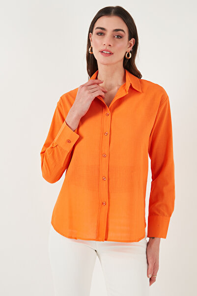 Lela Сорочка з суміші льону та бавовни, регулярного крою, коротка спереду та довга ззаду СОРОЧКА 6772853