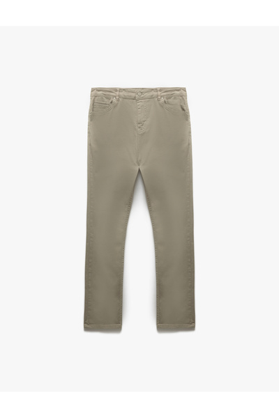 Koton Cotton Straight Fit Gabardine Trousers
