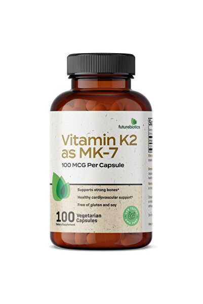 Futurebiotics Vitamin K2 as MK-7 100 mcg, Supports Strong Bones - Non-GMO, 100 Vegetarian Capsules