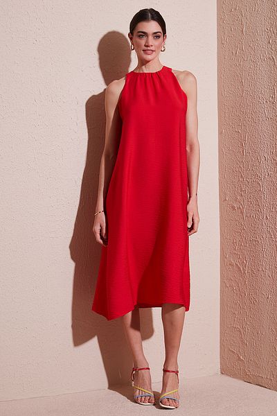 Lela Φόρεμα με κανονική εφαρμογή Halter Neck Midi Length ΦΟΡΕΜΑ 67810049