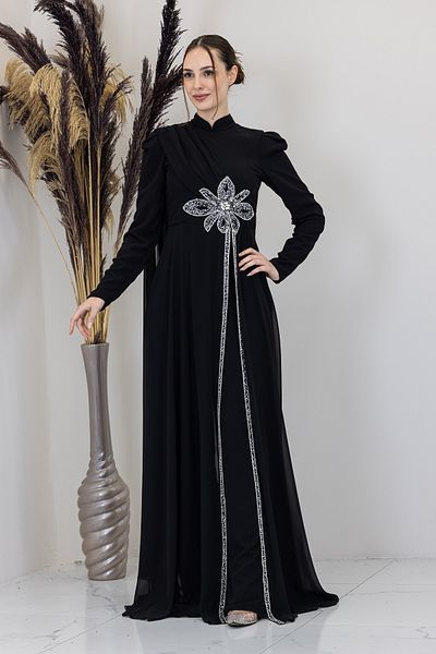 PİENNAR Floral Jumpsuit with Cape Shoulders