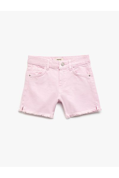 Koton Cotton Pocket Slit Detailed Denim Shorts