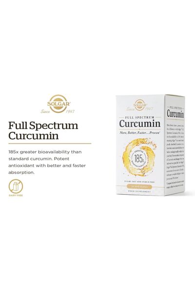 Solgar Full Spectrum Curcumin - 90 LiCaps - Superior Absorption - Brain, Joint & Immune Support