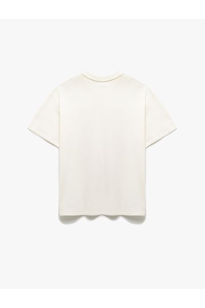 Koton Cotton Crew Neck Short Sleeve Relaxed Cut Printed T-Shirt