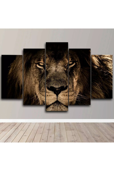 fabriflow exclusive Aslan Tasarımlı desenli Dekoratif 5li Mdf Hediyelik Ofis ...