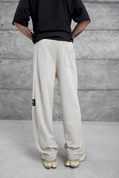 NOMARC Erkek Krem Ynzay-3 Yazılı Baggy Eşofman Altı